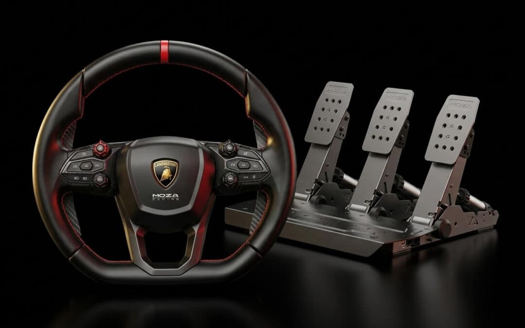 MOZA Racing lancia il volante ufficiale in carbonio della Lamborghini Revuelto e la guarnitura SRP2 Load Cell